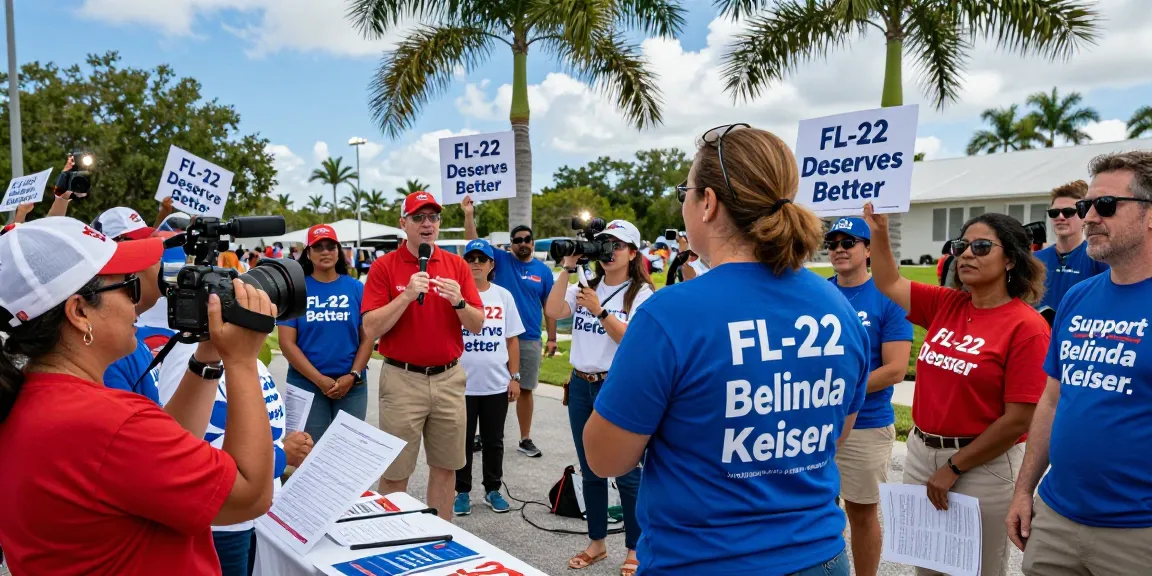 Belinda Keiser engaging voters in FL-22, highlighting contrast with Casey Askar's record.